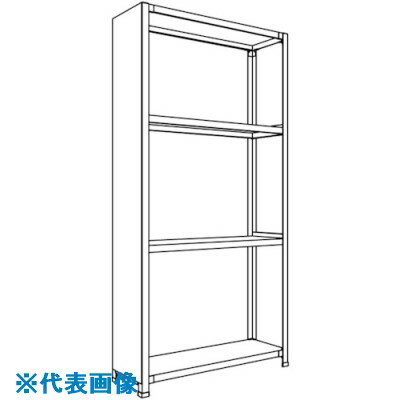 ■NF 背板・側板付軽量物品棚W900D300H1800F4 LA63K24(1358645)[送料別途お見積り][法人限定][外直送]