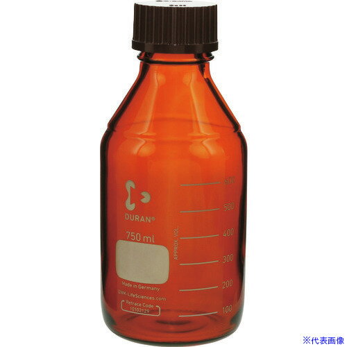 ■SIBATA 耐熱ねじ口びん 茶褐色 赤キャップ付 750mL 10入 0172107501A(1360034)[送...