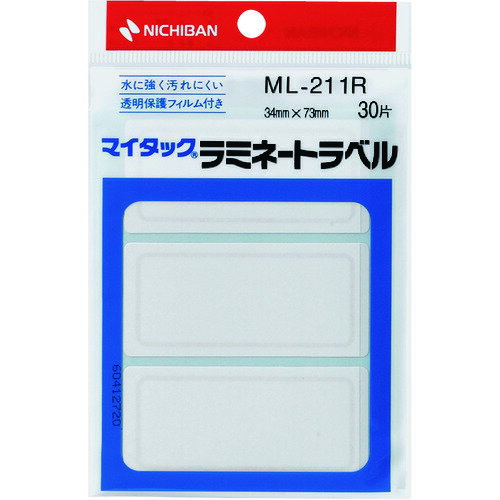 ■ニチバン マイタックラミネートラベルML211R 1片:34mm×73mm ML211R(1360353)×10[送料別途お見積り][法人限定][掲外取寄]