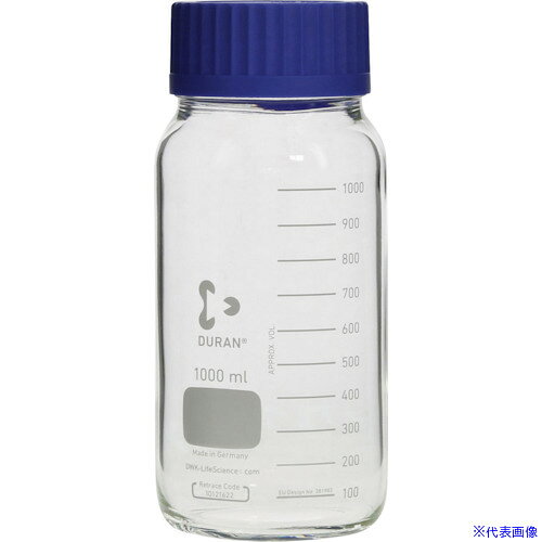 オレンジブック トラスコ中山　TRUSCOSIBATA 耐熱ねじ口びん 広口 青キャップ付 1000mL 10入 〔品番:0172501000A〕[ 注番:1361580]特長●GLS-80ねじ規格で、キャップの開閉が素早くできます。●ねじ口内径が約65mmと大口径になり、粉末・ペースト状・顆粒・液体などさまざまな試料の出し入れが、簡単にできます。●大きめのスプーンやヘラ、ピンセット、漏斗も使用でき、洗浄も容易です。仕様●容量(ml)：1000●目盛間隔(ml)：100●直径(mm)：101●高さ(mm)：228●口径(mm)：65●フタ色：青●容量(L)：1仕様2材質/仕上●ほうけい酸ガラスセット内容/付属品注意原産国（名称）ドイツJANコード4589988601509本体質量688gオレンジブック トラスコ中山　TRUSCOSIBATA 耐熱ねじ口びん 広口 青キャップ付 1000mL 10入 〔品番:0172501000A〕[注番:1361580][本体質量：688g]《包装時基本サイズ：120×120×230》〔包装時質量：729g〕分類》研究用品》ボトル・容器》ボトル☆納期情報：メーカー取り寄品（弊社より発送）