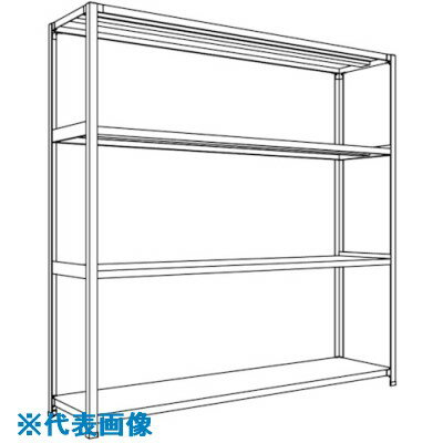 ■NF 軽量開放棚 中棚ボルトレスタイプW1800D450H1800F4 LA66S14(1361792)[送料別途お見積り][法人限定][外直送]
