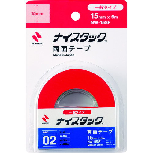 ■ニチバン 両面テープ ナイスタックNW−15SF 15mmX6m NW15SF(1363542)×10[送料別途お見積り][法人限定][..