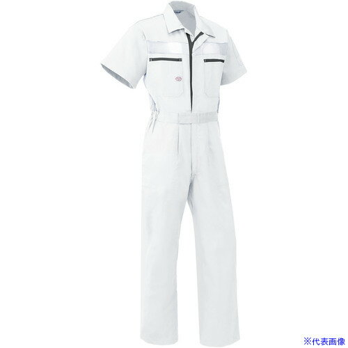 ■AUTO−BI SS(春夏)モデル 半袖つなぎ服1035−009ホワイト−LL 1035009LL(1366386)[送料別途お見積り][法..