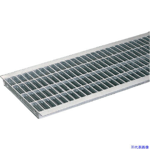 ■奥岡 スチール製 U字溝用 グレーチング 溝幅360用 並目 プレーン OKU3632(1367816)[送料別途見積り][法人・事業所限定][外直送]