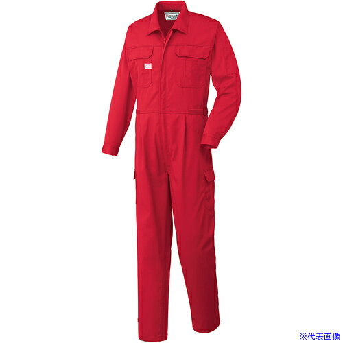 ■AUTO-BI つなぎ服2350-005レッド-M 2350005M(1368687)[送料別途お見積り][法人限定][掲外取寄]