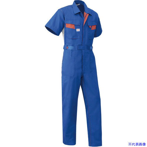 ■AUTO−BI SS(春夏)モデル 半袖つなぎ服8301−002マリンブルー−3L 83010023L(1369841)[送料別途お見積り]..
