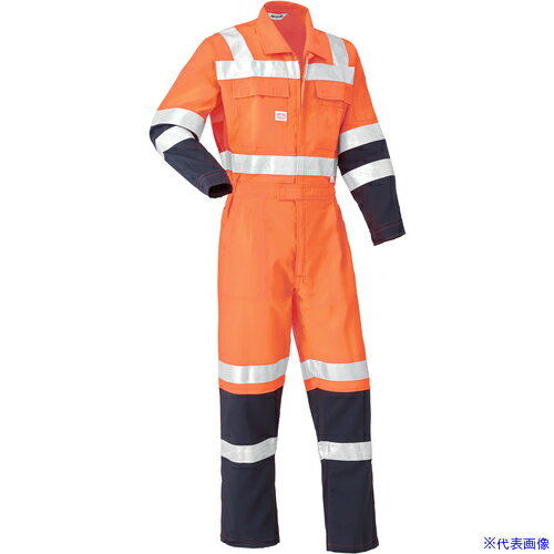 ■AUTO−BI SS(春夏)モデル 反射型つなぎ服7625−003オレンジ−3L 76250033L(1370491)[送料別途お見積り][..