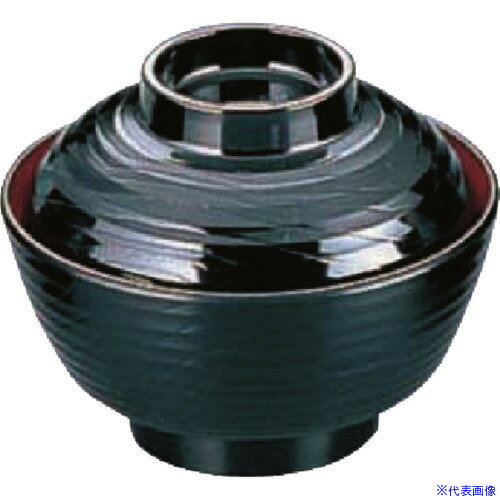 ■TKG メラミン木目吸物椀 黒内朱 767F−BR 蓋 RSIE102(1378766)[送料別途お見積り][法人限定][掲外取寄]