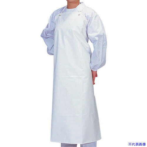 ■TKG デリカウレタン胸付前掛 ホワイト L SME3411B(1381984)[送料別途見積り][法人・事業所限定][掲外..