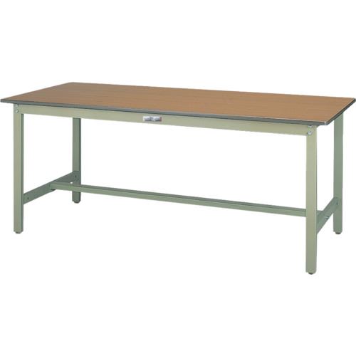オレンジブック トラスコ中山　TRUSCOヤマテック 中量作業台 ワークテーブル500シリーズ 固定式 メラミン天板 W1500×D750×H740mm 木目柄/ヤマテックグリーン 〔品番:SJM1575MG〕[ 注番:1399250]特長...