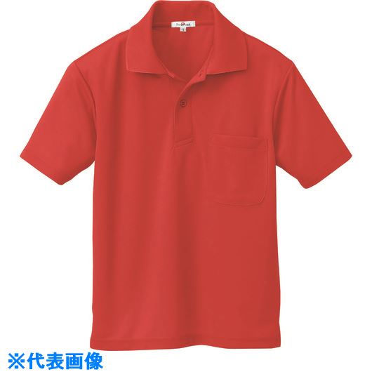 ■アイトス 吸汗速乾(クールコンフォート)半袖ポロシャツ(男女兼用) レッド 5L 105790095L(1429902)[送料別途お見積り][法人限定][掲外取寄]