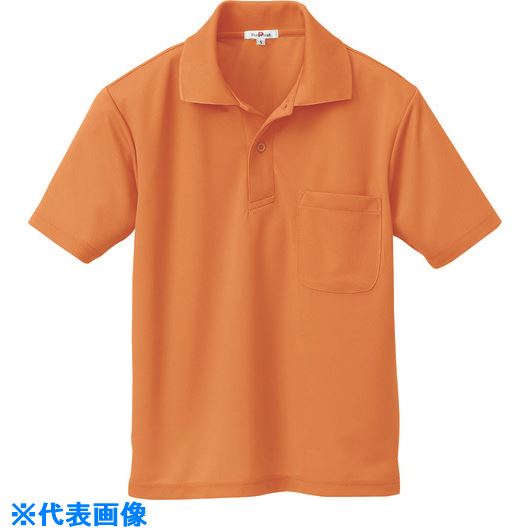 ■アイトス 吸汗速乾(クールコンフォート)半袖ポロシャツ(男女兼用) オレンジ M 10579063M(1431607)[送料別途お見積り][法人限定][掲外取寄]