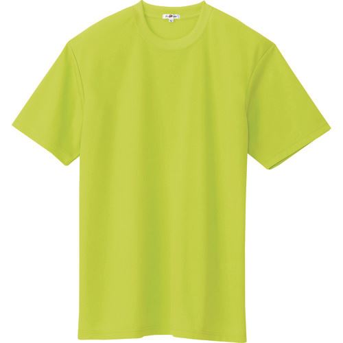 ■アイトス 吸汗速乾(クールコンフォート)半袖Tシャツ(ポケット無し)(男女兼用) ライム L 10574016L(1433215)[送料別途お見積り][法人限定][掲外取寄]