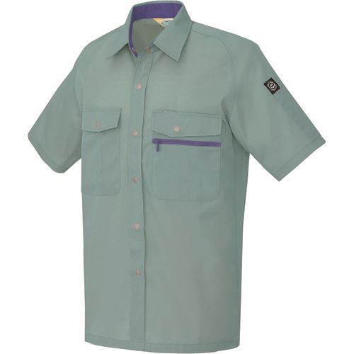 ■アイトス 半袖シャツ(男女兼用) サファイアブルー 5L 53760725L(1437807)[送料別途見積り][法人・事業所限定][掲外取寄](4)