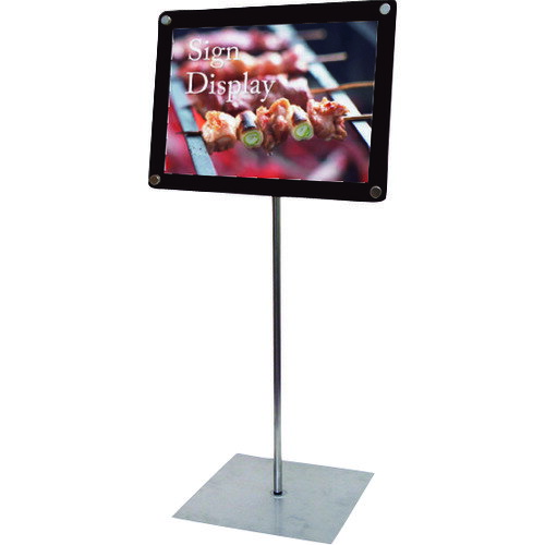 オレンジブック トラスコ中山　TRUSCOTOKISEI パネルスタンド インフォメーションアクリルスタンド80 A3横ブラック 〔品番:INFA80A3YB〕[ 注番:1440316]特長●高品質な日本製です。●高級感ある化粧ビスとアクリルカバーでポスターを展示できるデザイン重視のポールサインスタンドです。●展示角度は自由に調節可能です。●ポスターの交換は化粧ビスを緩めるだけでとても簡単です。●サービスパーツも多数おり揃えており、アフターフォローも充実です。●組立品（工具同梱）用途●ポスター展示に。仕様●枠色：ブラック●規格：A3横●全高(mm)：1020●板面色：ブラック●パネル外寸(mm)：490×370●板面外寸(mm)横：490●板面外寸(mm)縦：370仕様2●ベース部＝350mm×350mm t＝1.6mm ガルバニュウム鋼板●ポール＝ステンレス　H790mm φ19mm●面板＝アルミ複合板(黒)3mm厚＋アクリル透明2mm厚(面取り・研磨加工済み・角R加工) φ10穴×4ヶ所●化粧ビス＝φ20 アルミ／アルマイト仕上●移動の際は本体ポール部分を持ち上げて下さい。●面板サイズ＝370mm×490mm●ポスターサイズ＝A3縦(297mm×420mm)●組立品（工具同梱）材質/仕上●パイプ部：ステンレス（φ19mm）●ベース部：ガルバニュウム鋼板●パネル部：アルミ複合板3mm厚＋アクリル透明2mm厚（ φ10穴×4ヶ所）セット内容/付属品注意原産国（名称）日本JANコード本体質量2.7kgオレンジブック トラスコ中山　TRUSCOTOKISEI パネルスタンド インフォメーションアクリルスタンド80 A3横ブラック 〔品番:INFA80A3YB〕[注番:1440316][本体質量：2.7kg]《包装時基本サイズ：115×370×1100》〔包装時質量：4kg〕分類》オフィス・住設用品》文具・事務用品》パネル☆納期情報：メーカー直送品【法人限定＝会社名ご記入お願い致します。】