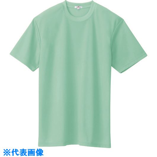■アイトス 吸汗速乾(クールコンフォート)半袖Tシャツ(ポケット無し)(男女兼用) ミントグリーン 3L 105740053L(1440997)[送料別途お見積り][法人限定][掲外取寄]