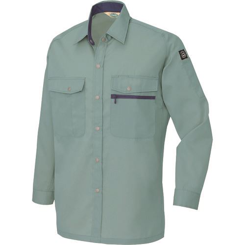 ■アイトス 長袖シャツ(男女兼用)(薄地) サファイアブルー S 5375072S(1442504)[送料別途お見積り][法人限定][掲外取寄](4.0)