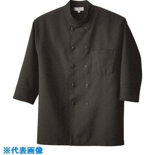 ■アイトス コックシャツ(男女兼用) ブラック M 861201010M(1442788)[送料別途お見積り][法人限定][掲外..