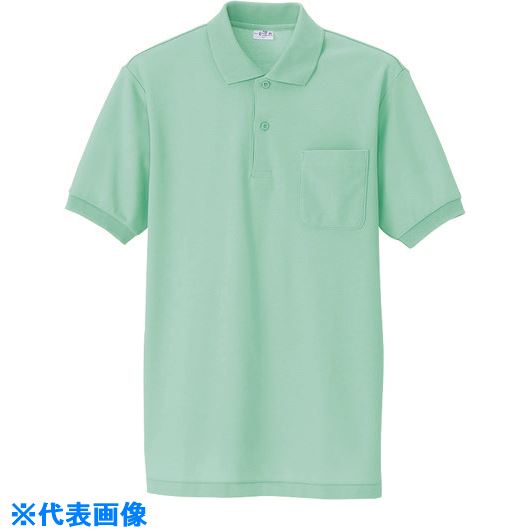 ■アイトス 半袖ポロシャツ(男女兼用) サックス L 861003L(1444023)[送料別途お見積り][法人限定][掲外取寄]