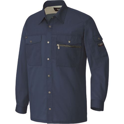 ■アイトス 長袖シャツ(男女兼用) ネイビー L 3235008L(1444122)[送料別途見積り][法人・事業所限定][掲外取寄]