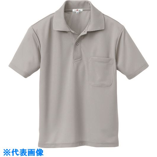 ■アイトス 吸汗速乾(クールコンフォート)半袖ポロシャツ(男女兼用) グレー LL 10579004LL(1448932)[送料別途お見積り][法人限定][掲外取寄]