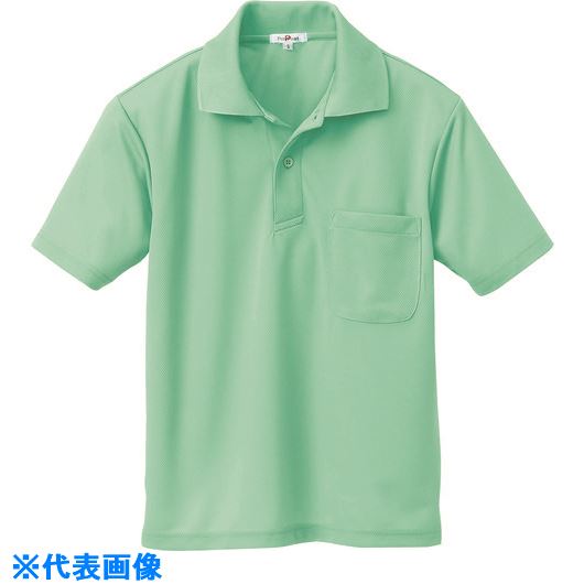 ■アイトス 吸汗速乾(クールコンフォート)半袖ポロシャツ(男女兼用) ミントグリーン M 10579005M(1448948)[送料別途お見積り][法人限定][掲外取寄]