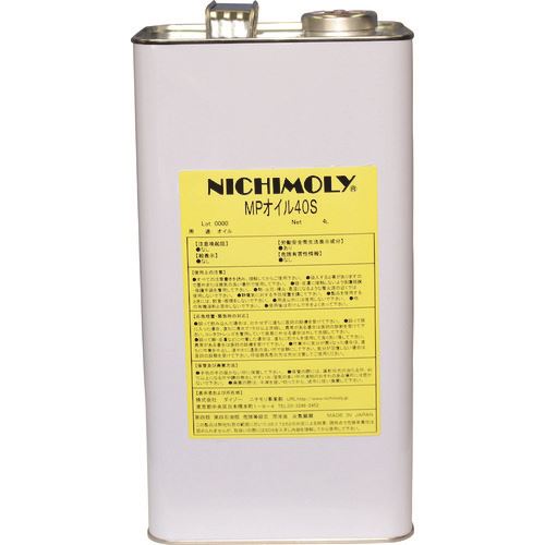 オレンジブック トラスコ中山　TRUSCOニチモリ MPオイル#40S 4L 〔品番:1110064150〕[ 注番:1449860]特長●軸受、ギヤー等の長期潤滑および焼付防止、摺動面の摩耗、スティックスリップの防止に有効です。用途●軸受、ギヤ等、摺動面の摩耗やスティックスリップの防止に。仕様●容量(L)：4仕様2材質/仕上セット内容/付属品注意原産国（名称）日本JANコード本体質量3.76kgオレンジブック トラスコ中山　TRUSCOニチモリ MPオイル#40S 4L 〔品番:1110064150〕[注番:1449860][本体質量：3.76kg]《包装時基本サイズ：240×310×320》〔包装時質量：16kg〕分類》化学製品》化学製品》潤滑油☆納期情報：オレンジブック掲載以外でメーカー直送品【法人限定＝会社名ご記入お願い致します。】