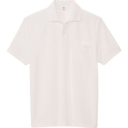 ■アイトス 吸汗速乾(クールコンフォート)ペン差し付半袖ポロシャツ(男女兼用) ホワイト L 10601001L(1450537)[送料別途お見積り][法人限定][掲外取寄]