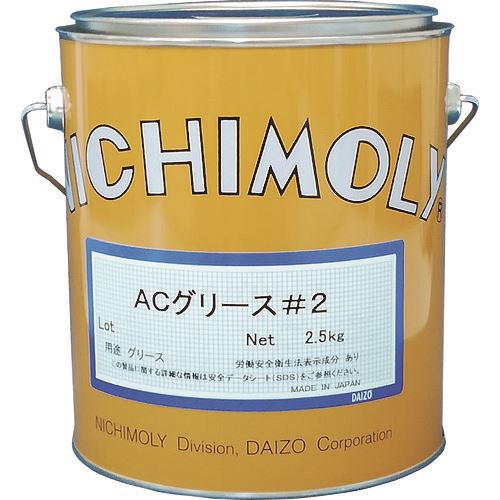 オレンジブック トラスコ中山　TRUSCOニチモリ ACグリース#2 2.5Kg 〔品番:1120005250〕[ 注番:1451373]特長●二硫化モリブデンを配合し、耐摩耗性に優れます。●耐熱性、熱安定性に優れ、高温環境下で長時間使用出来ます。●耐水性にも優れ、冷却水などがかかっても、流出が極めて少ない製品です。用途●製鉄設備、製紙機械など、長時間高温に晒される軸受に。●冷却水がかかる設備や、水中で稼動する設備の軸受の潤滑に。仕様●ちょう度：2●容量(kg)：2.5仕様2材質/仕上セット内容/付属品注意原産国（名称）日本JANコード本体質量2.5kgオレンジブック トラスコ中山　TRUSCOニチモリ ACグリース#2 2.5Kg 〔品番:1120005250〕[注番:1451373][本体質量：2.5kg]《包装時基本サイズ：345×510×195》〔包装時質量：18kg〕分類》化学製品》化学製品》グリス・ペースト☆納期情報：オレンジブック掲載以外でメーカー直送品【法人限定＝会社名ご記入お願い致します。】