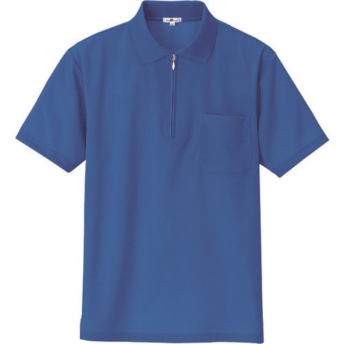 ■アイトス 吸汗速乾(クールコンフォート)半袖ジップポロシャツ(男女兼用) ロイヤルブルー SS 10581006SS(1452137)[送料別途お見積り][法人限定][掲外取寄]