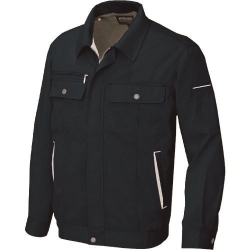 ■アイトス 長袖サマーブルゾン(男女兼用) ブラック×シルバーグレー LL 5560010LL(1453331)[送料別途見積り][法人・事業所限定][掲外取寄](4.0)