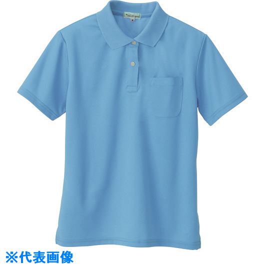 ■アイトス 吸汗速乾(クールコンフォート)レディース半袖ポロシャツ スカイブルー L 10589106L(1453708)[送料別途お見積り][法人限定][掲外取寄]