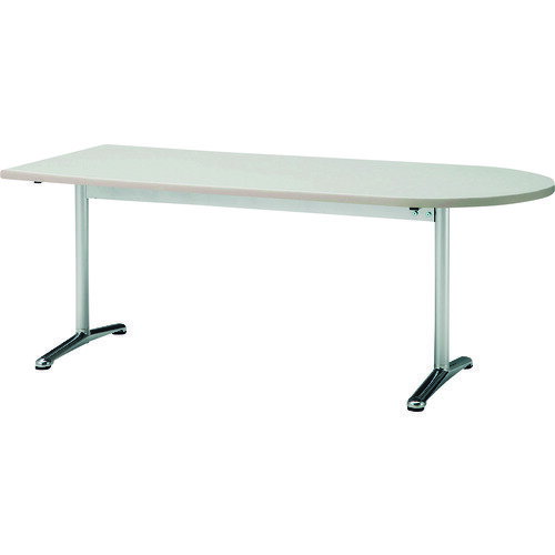 ■TOKIO ミーティングテーブル 半楕円型 1800X900 ニューグレー ATT1890USNG(1462901)[送料別途お見積り][法人限定][外直送]