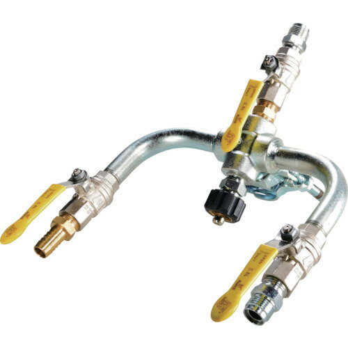 ■スーパー工業 ジャンクションバルブ S型クイックカプラー付 04000082(1474256)[送料別途お見積り][法人限定][外直送]