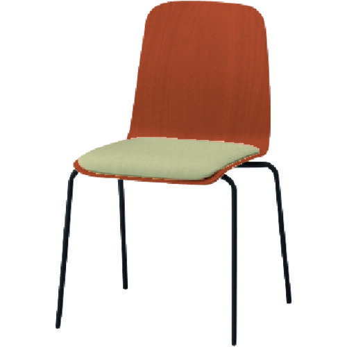 ■ITOKI ノットワーク 背座一体スタッキングチェア クッション付 背座色ラスティックビーチM・脚サテンブラック・布地グレイッシュブラウン KLL120CTTF6(1491666)[送料別途お見積り][法人限定][直送]