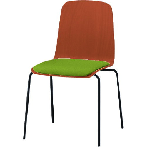 ■ITOKI ノットワーク 背座一体スタッキングチェア クッション付 背座色ラスティックビーチM・脚サテン..