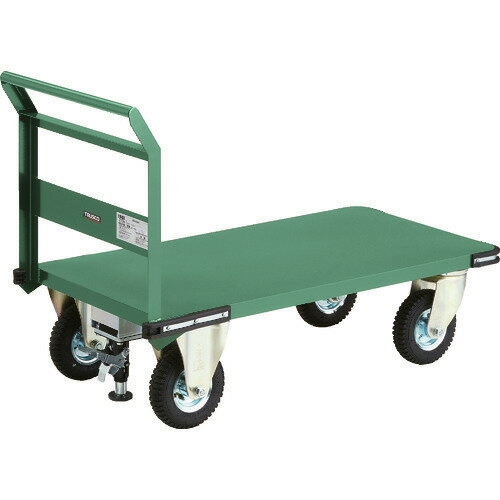 ■TRUSCO 鋼鉄製運搬車 1200X600 空気入タイヤ Lストッパー付 PH2LARSS(1495861)[法人限定][直送元]