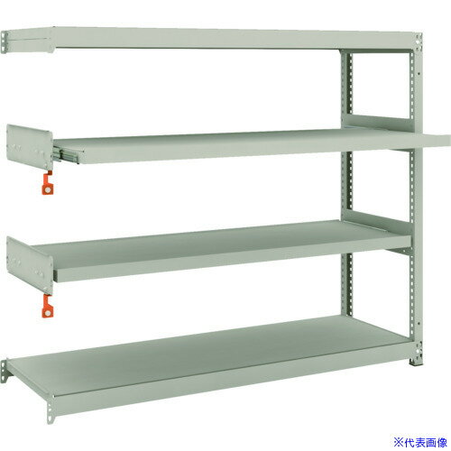 ■TRUSCO スチールラック M1.5型軽中量棚 1460X445XH1200 4段うちスライド2段 連結 M1.54542M2B(1497749)