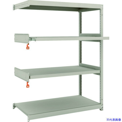 ■TRUSCO スチールラック M1.5型軽中量棚 1160×595×H1500 4段うちスライド2段 連結 M1.55462M2B(1497819)(3.0)