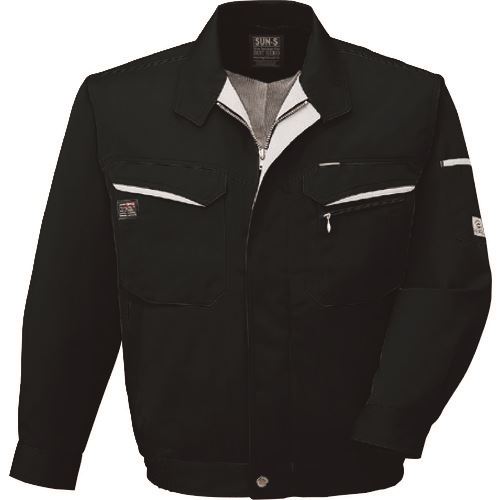 ■サンエス 冬 長袖ブルゾン ブラック色 Lサイズ WA204719L(1518696)[送料別途見積り][法人・事業所限定][外直送]