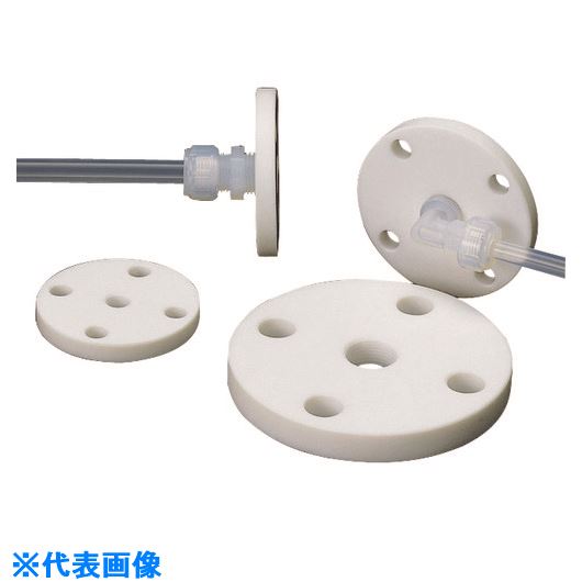 ■フロンケミカル フッ素樹脂(PTFE)フランジ 5K×10A×Rc1/4 NR1405025(1531349)×5[送料別途見積り][法人..