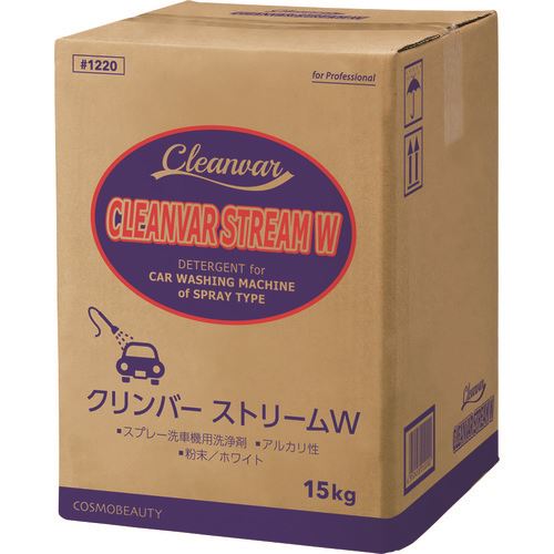 ■モクケン 洗車機用洗浄剤 クリンバーストリ−ムW(箱) 15Kg 1220(1532920)×5[送料別途お見積り][法人限定][外直送]