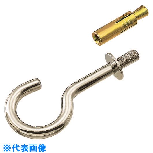 オレンジブック トラスコ中山　TRUSCO水本 ステンレス 吊りフック(ブネジ)(カットアンカー付) 線径5.5mm 〔品番:QH5W〕[ 注番:1543714]特長●耐食性に優れたステンレスを使用しています。●ねじ付座金がセットされているので、施工しやすいです。用途●壁面・床面・柱等に設置し、チェーン・ワイヤ・ロープの端末金具として。仕様●使用荷重(kN)：0.18●ねじ径：W1/4●ドリル径(mm)：11●B(mm)：12●D(mm)：5.5●L(mm)：51●W(mm)：20●S(mm)：10●A(mm)：12●L1(mm)：39●T(mm)：2仕様2材質/仕上●本体：ステンレス(SUS304)●カットアンカー：鉄セット内容/付属品●カットアンカー付注意原産国（名称）中国JANコード4982970007929本体質量33gオレンジブック トラスコ中山　TRUSCO水本 ステンレス 吊りフック(ブネジ)(カットアンカー付) 線径5.5mm 〔品番:QH5W〕[注番:1543714][本体質量：33g]《包装時基本サイズ：79×31×12》〔包装時質量：33g〕分類》金物・建築資材》建築金物》吊金具☆納期情報：メーカー取り寄品（弊社より発送）