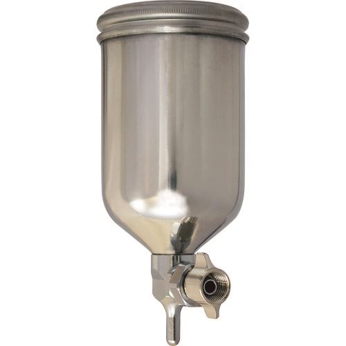 ■DeVilbiss 重力式塗料カップ(250cc フリーアングル 脚付 ステンレス製) KG250DEMIFA(1580089)[送料別..