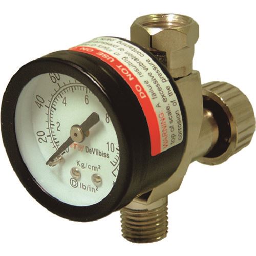 ■DeVilbiss ガン手元エアバルブ(ゲージ付) HAV501B(1580144)[送料別途お見積り][法人限定][外直送]