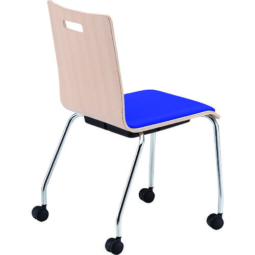 オレンジブック トラスコ中山　TRUSCOTOKIO リフレッシュチェア PM−K60MPL−NA インディゴブルー(レザー) 〔品番:PMK60MPLNAIBL〕[ 注番:1585996]特長●シンプルな4本脚タイプのスタッキングチェアです。●背面のメラニンカラー、座面のパットのカラーでお好みの組み合わせで選ぶ事ができます。●キャスター付きで楽に移動ができます。●座裏部にはPP樹脂カバーが付いており、スタッキングの際、座面部にフレームの跡が付きません。●座裏部にはPP樹脂製のカバーが付いており、スタッキングの際、座面部にフレームの跡が付きません。用途●会議室・学校・施設・食堂等に。仕様●座幅(mm)：390●座奥行(mm)：425●高さ(mm)：800●張地：レザー●色：ナチュラル＋インディゴブルー(レザー)●積み重ね：4●キャスター径(mm)：50●座高(mm)：445仕様2●スタッキング可能(4脚)●キャスター脚タイプ●パット付きタイプ(レザー)●完成品材質/仕上●背・座部：メラミン成形合版●パット・芯材：レザー・成形合板・ウレタンフォーム●脚フレーム：Φ19.1スチールパイプ（クロームメッキ）●Φ50ナイロン双輪キャスターセット内容/付属品注意原産国（名称）日本JANコード4942646068494本体質量5.7kgオレンジブック トラスコ中山　TRUSCOTOKIO リフレッシュチェア PM−K60MPL−NA インディゴブルー(レザー) 〔品番:PMK60MPLNAIBL〕[注番:1585996][本体質量：5.7kg]《包装時基本サイズ：670×510×1070》〔包装時質量：23kg〕分類》オフィス・住設用品》オフィス家具》会議用チェア☆納期情報：オレンジブック掲載以外でメーカー直送品【法人限定＝会社名ご記入お願い致します。】