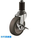 ■ユーエイ 差し込み式 自在 キャスター エラストマー 車輪径65mm ストッパー付き Lタイプ LTF-S型 パイプ径18 LTF65ELS18(158649...