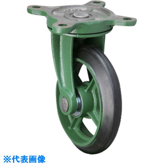 ■東北車輛製造所 鋳物製キャスター 標準型自在金具付ゴム車輪 180パイ 180BRB(1592636)[送料別途お見積り][法人限定][外直送]