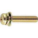 ■TRUSCO ナベ頭座金組込ねじ P=3 クロメート M5×15 75本入 (ばね座金+JISワッシャー付き) B500515(1594443)