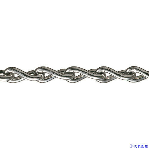 ■水本 【要長さ指定】SUS304ステンレスツイストリンクチェーン 3T-B 21.1〜22m 3TB22C(1601609)[送料別..